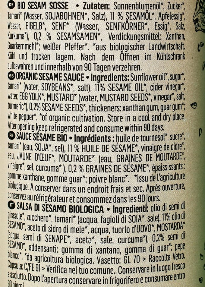 KoRo | Bio sesamsaus 6 x 250 ml