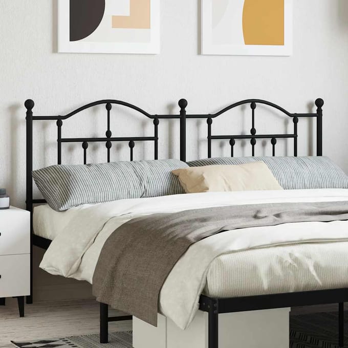 vidaXL - Vervangend - hoofdbord - 160 - cm - metaal - zwart