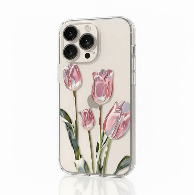 Telefoonhoesje - iPhone 14 - met tulpen - gebloemd