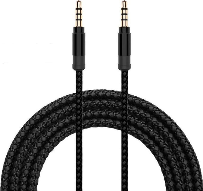 New Age Devi - Audio Kabel 35 mm Stereo 15 mtr - Zwart gevlochten