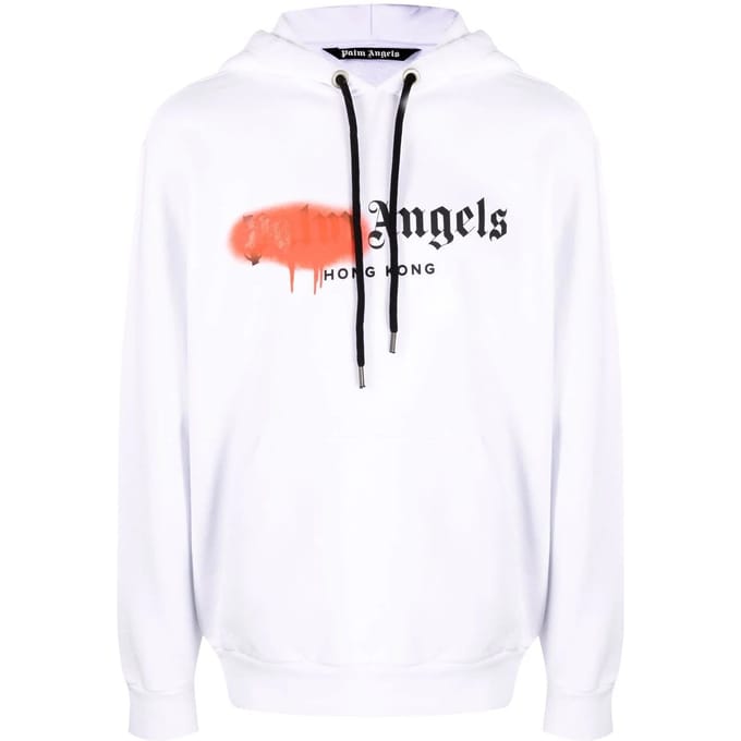 Palm Angels Red Spray Hong Kong-hoodie wit