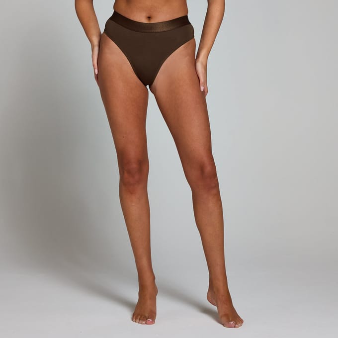 MP middelhoge string voor dames (verpakking met drie stuks) - Donkerchocoladebruin/bruin/roomgeel - XS