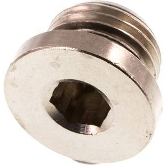 G 1/4'' Vernikkeld Messing Plug met binnenzeskant en NBR Afdichting 16 Bar [5 Stuks]