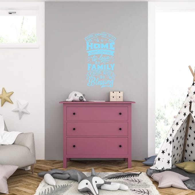 Muursticker - Having Both is A Blessing - 58 x 103 - Licht Blauw