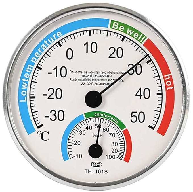 Analoge Binnen Buiten Thermometer en Hygrometer Weerstation
