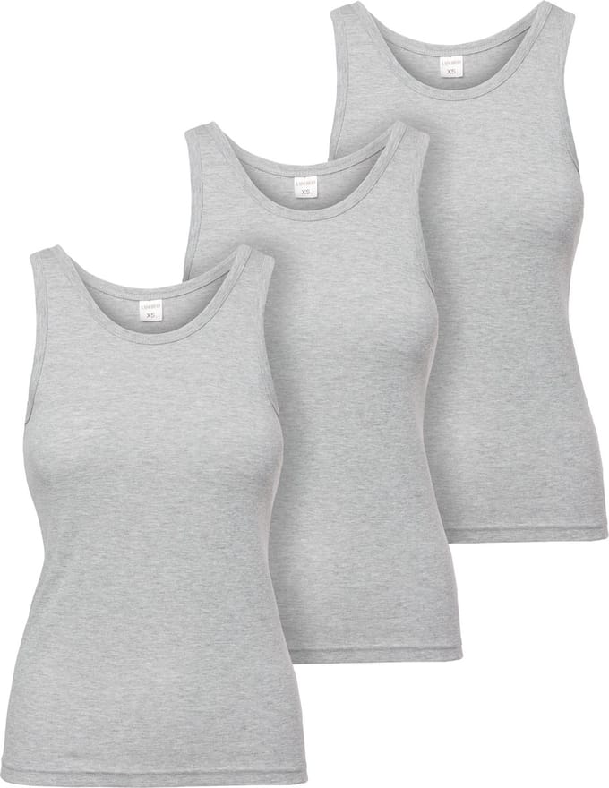 Ladeheid 3 pack Dameshemd Singlet-Onderhemd – Grijs – M - LA-LA40-262-US