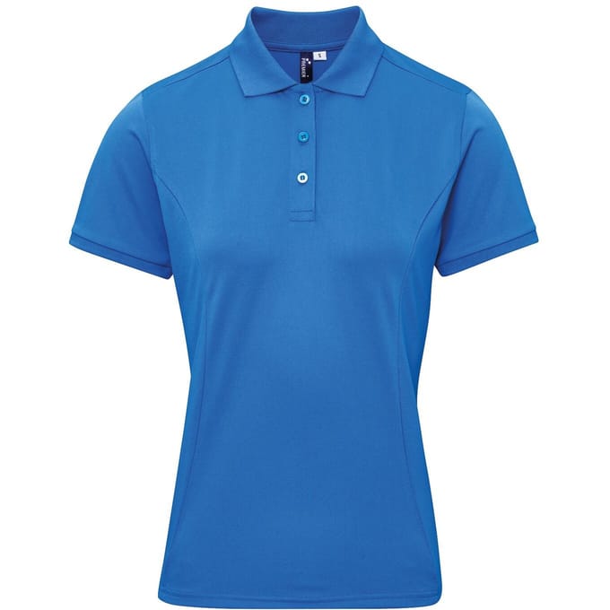 Premier Dames/dames Coolchecker Plus Piqu Polo met CoolPlus (Saffier)