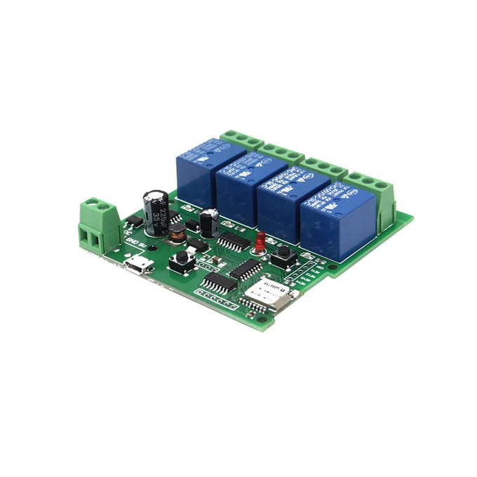 2 stuks eWeLink Slimme Afstandsbediening Draadloze Schakelaar Universele Module 4-kanaals DC 5V 12V 32V Wifi Schakelaar 1PCS with shell wit