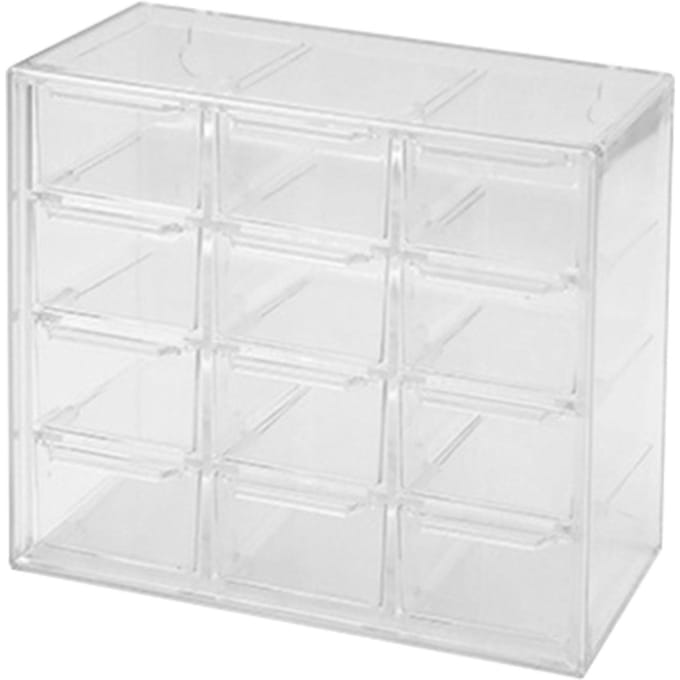 Raster Opbergdoos Stofdicht Transparant Plastic Container Organizer voor Sieraden Ketting DIY Kunst white