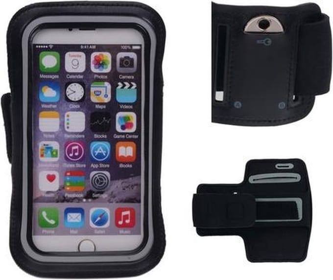BestCases.nl IPhone 12 Mini Universele Zwart Sport Armband Neopreen Medium