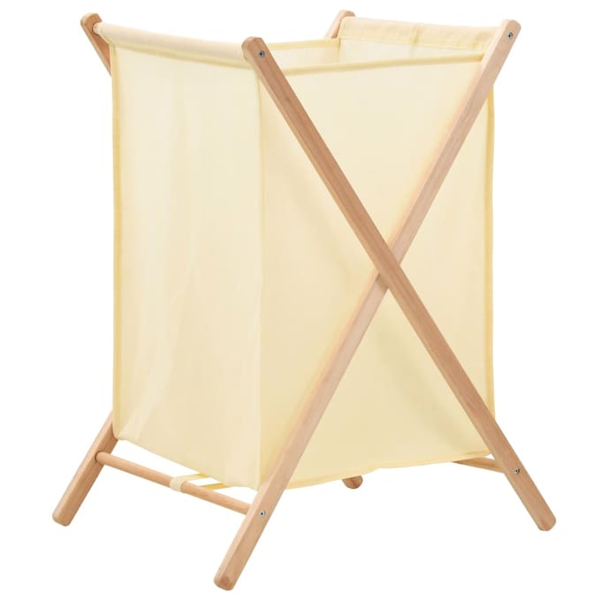 vidaXL - Wasmand - 42x41x64 - cm - cederhout - en - stof - beige
