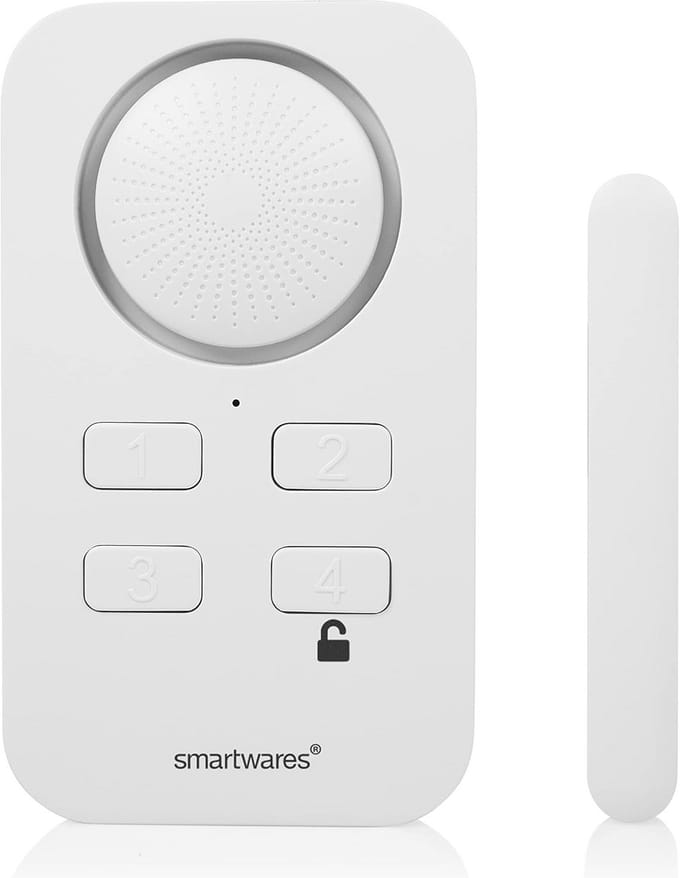 Deur Raam Alarm - Beveiligingssysteem - Extra Beveiliging - Met Pincode - 100 Decibel - Wit
