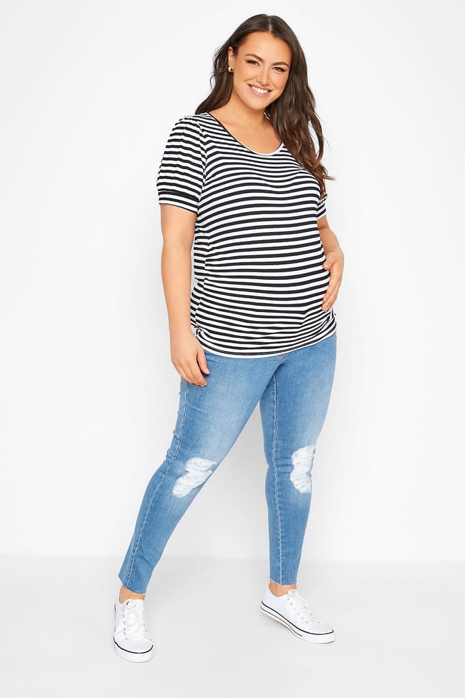 Bump It Up Maternity Ava Jeans Met Scheuren Op De Knie In Lichtblauw Size Short > 48