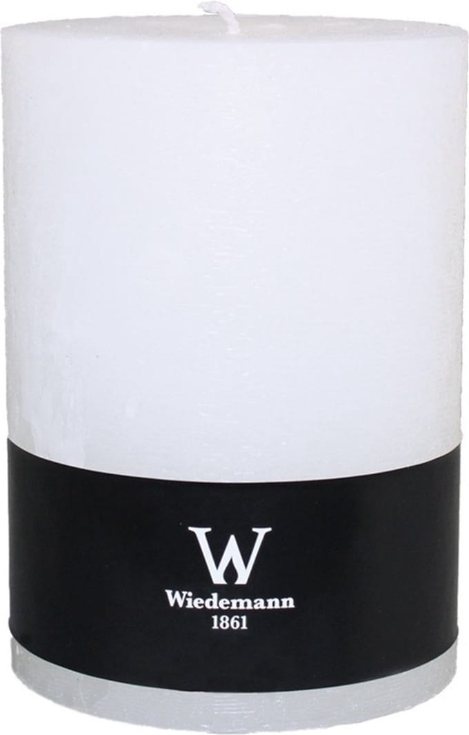 Wiedemann Cilinderkaars/stompkaars - groot model - rustieke kaars - wit - 10 x 14 cm - 100 branduren