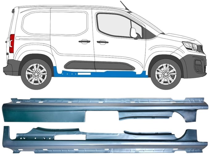 Volledige dorpel voor Citroen Berlingo 2018-2023 / Links / Rechts