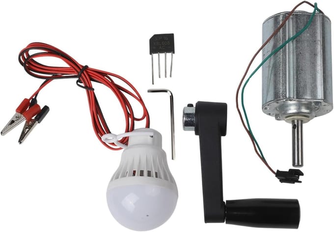 Windturbine Kit - Energie Opwekker - Thuisgebruik Buiten - Handslinger Start - 12 Volt 80 Watt