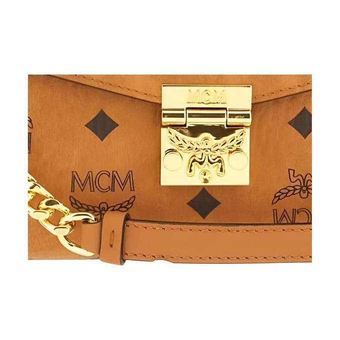 MCM Tracy Geprint Logo Gouden Hardware PU Envelop Schoudertas Dames tassen Bruin MWREAXT06CO001 Basic Set (Bag+Dust Bag) orange