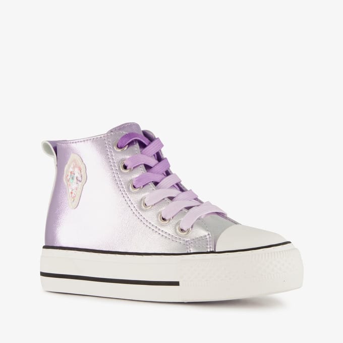 Blue Box hoge meisjes sneakers metallic paars - Maat 28