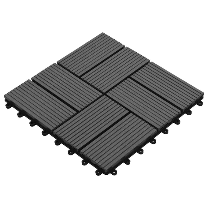 vidaXL - Terras - Tegel - 11 - st - Grijs - 30 - x - 30 - cm - WPC
