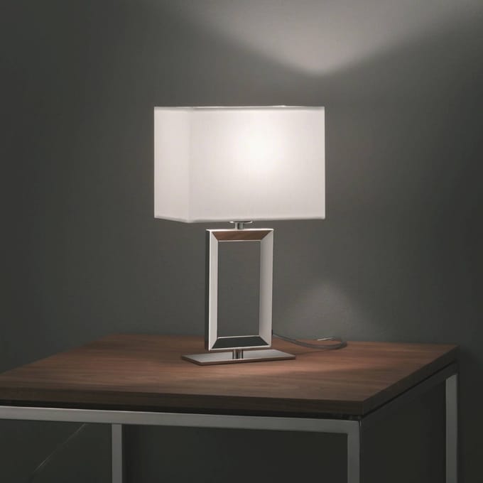 Helestra tafellamp Enna 2, 30 cm hoog, E14, wit, textiel