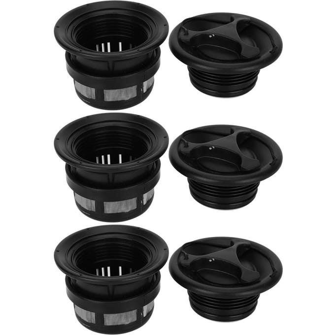 3 Stuks Veiligheidsluchtventiel met Filtergaas Accessoire voor Opblaasbare Tent Boot Kajaks zwart