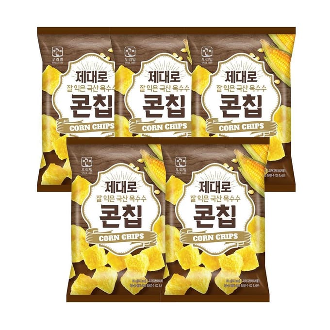 WOOLIMIL Goed Gerijpte Koreaanse Binnenlandse Maïschips Knapperige Snack Bundel 60g x 5 Pak