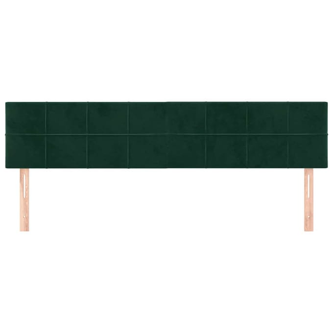 vidaXL - Hoofdborden - 180x5x78/88 - cm - fluweel - donkergroen