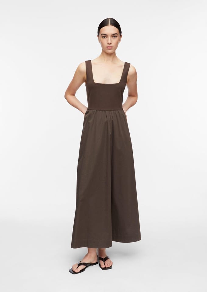 Lange midi in stofmix dames COMMA