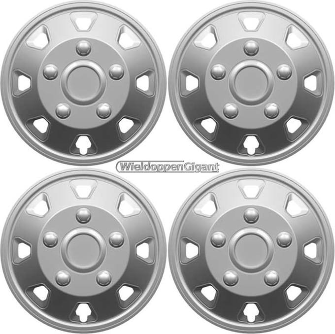 EXTRA BOLLE Wieldoppen ITAH 15-inch zilver. Set a 4 stuks