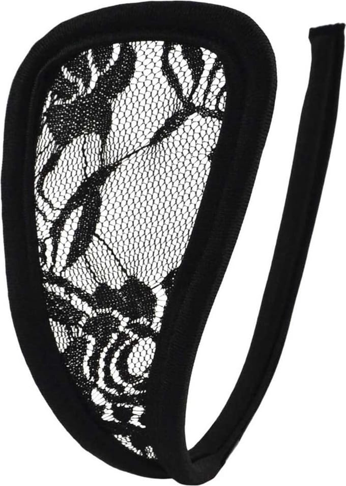 Zwarte C-string - sexy invisible slipje - c-vorm - kant - lace - onzichtbaar - ondergoed - slip - string - ademend - C-string