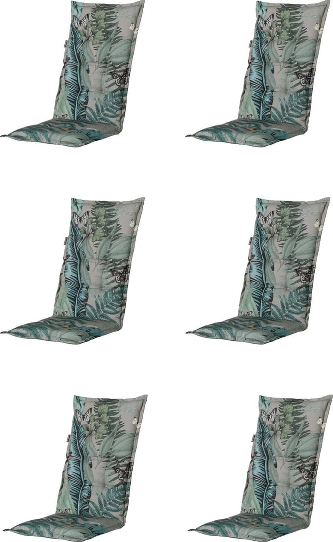 Madison - Tuinkussen - Hoge Rug - 6 stuks - Scott - 123 x 50cm - Grijs