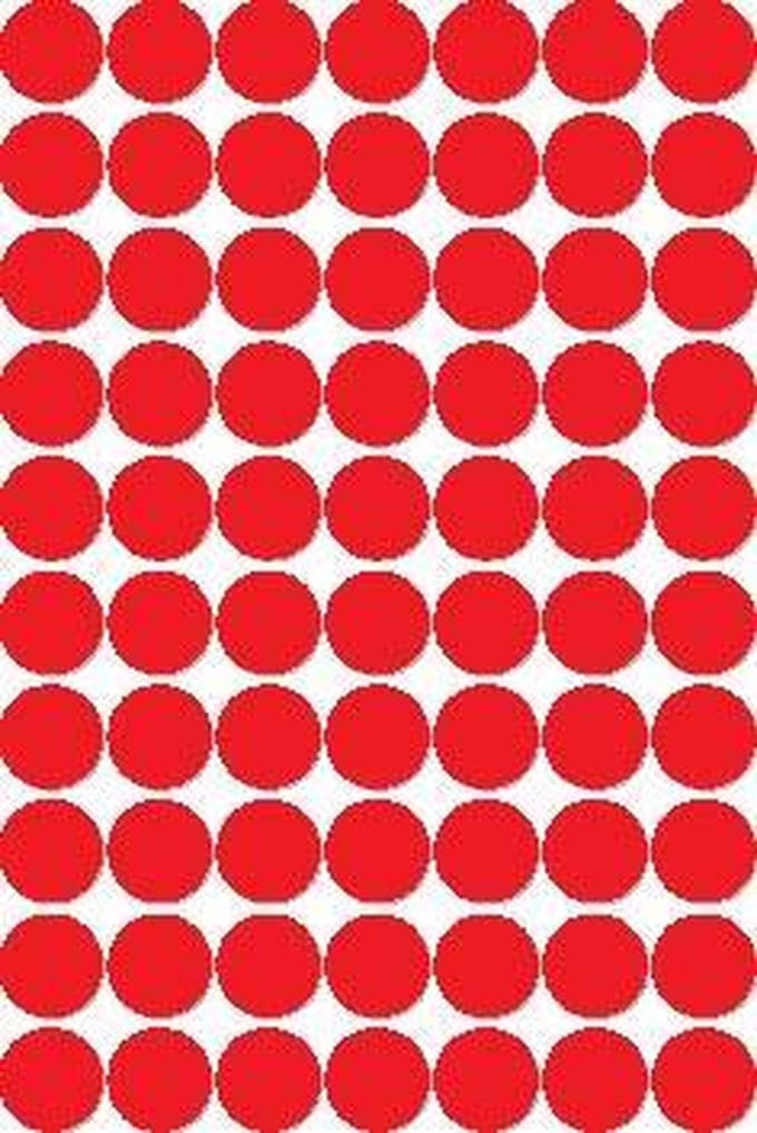 Apli ronde etiketten in etui diameter 19 mm, rood, 560 stuks, 70 per blad