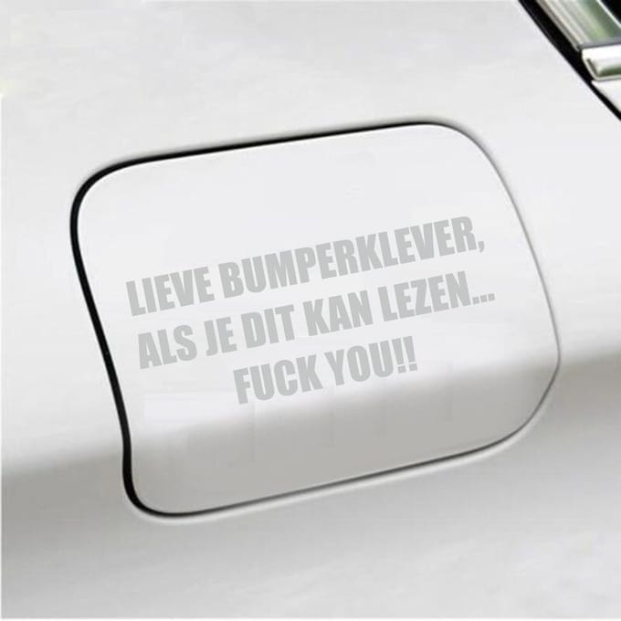 Bumpersticker - Lieve Bumperklever - 6 X 14,8 - Licht Grijs
