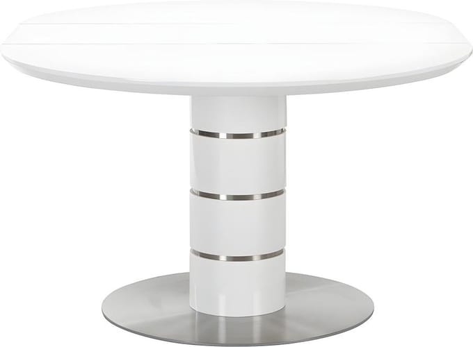 Vente-unique Uittrekbare eettafel - 4 à 6 personen - MDF en roestvrij metaal - Witgelakt - CUSCO