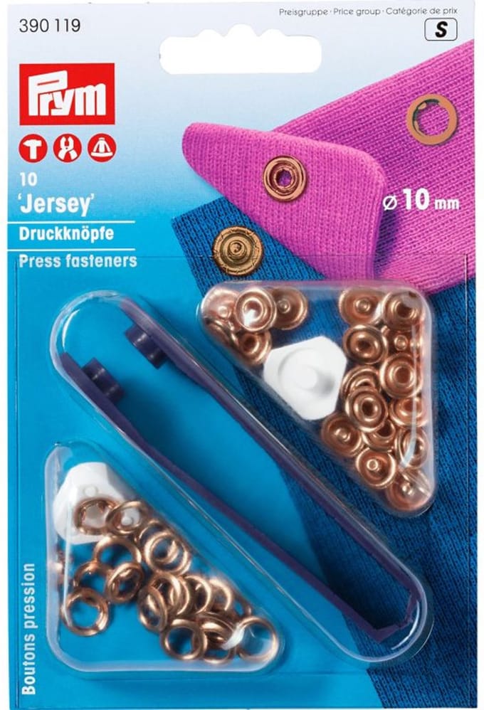 Naaivrijdrukknopen Jersey 10 mm verkoperd 10 st. - Drukknopen Jersey - Prym