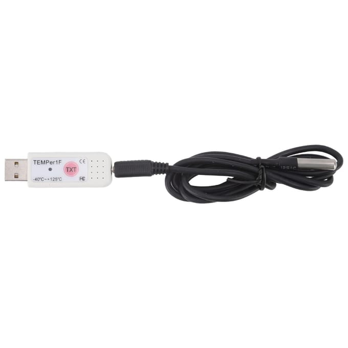 USB Computertemperatuursensor Datalogger Temperatuur Alarm voor Binnen Buiten Computerruimte Magazijn Monitoring black