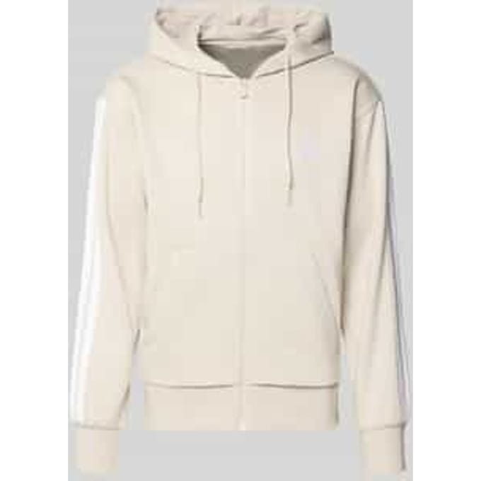 Adidas Essentials 3 Stripes Fleece Sweatshirt Met Rits Beige S / Regular Man