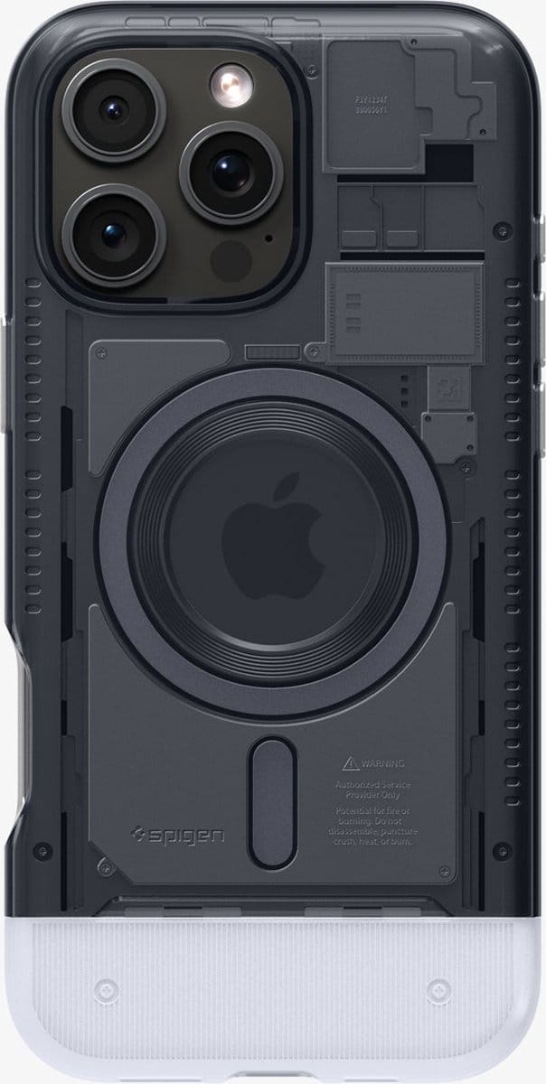 Spigen Classic C1 MagFit Hoesje Geschikt voor Apple iPhone 16 Pro Max - Compatibel met MagSafe - Retro Back Cover - Graphite