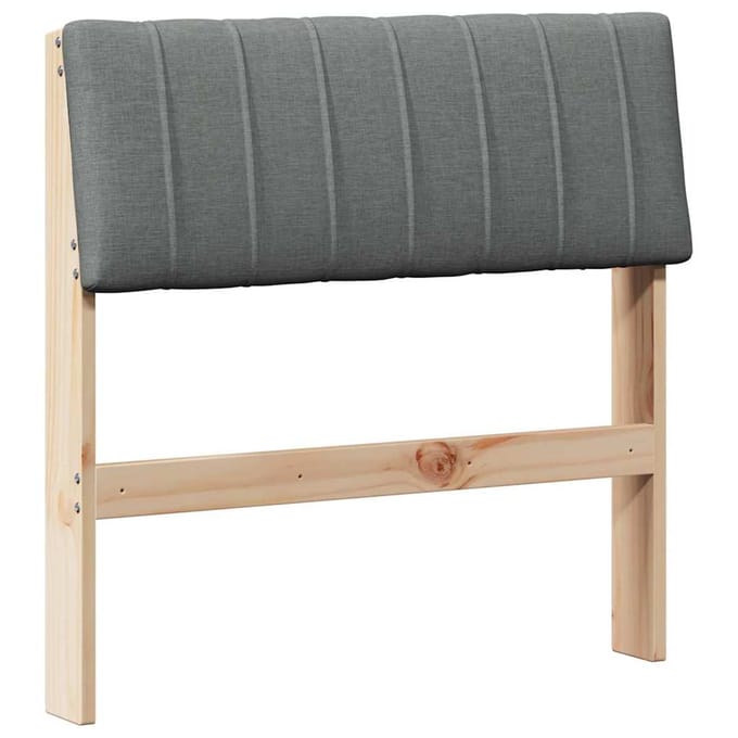 vidaXL Gestoffeerd hoofdbord Donkergrijs 80 cm Massief grenenhout