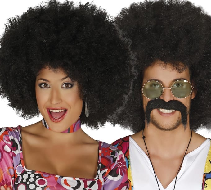 Fiestas Guirca Verkleedpruik Afrokapsel Synthetisch Zwart One-size