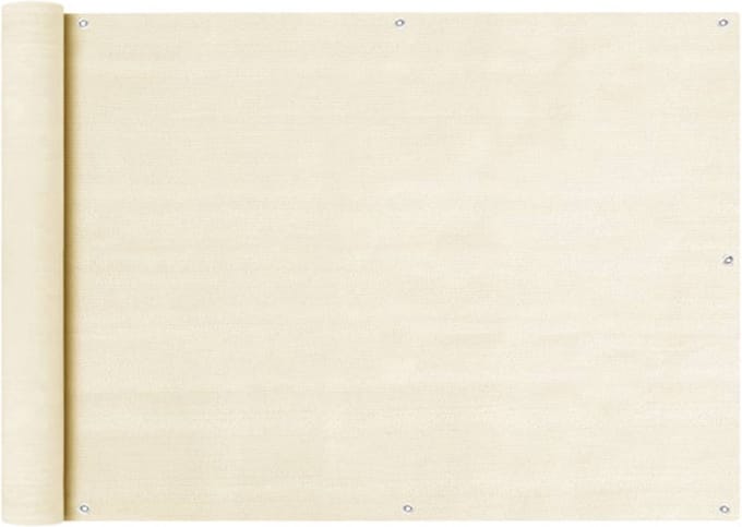 vidaXL - Balkonscherm - 75x400 - cm - HDPE - crèmekleurig