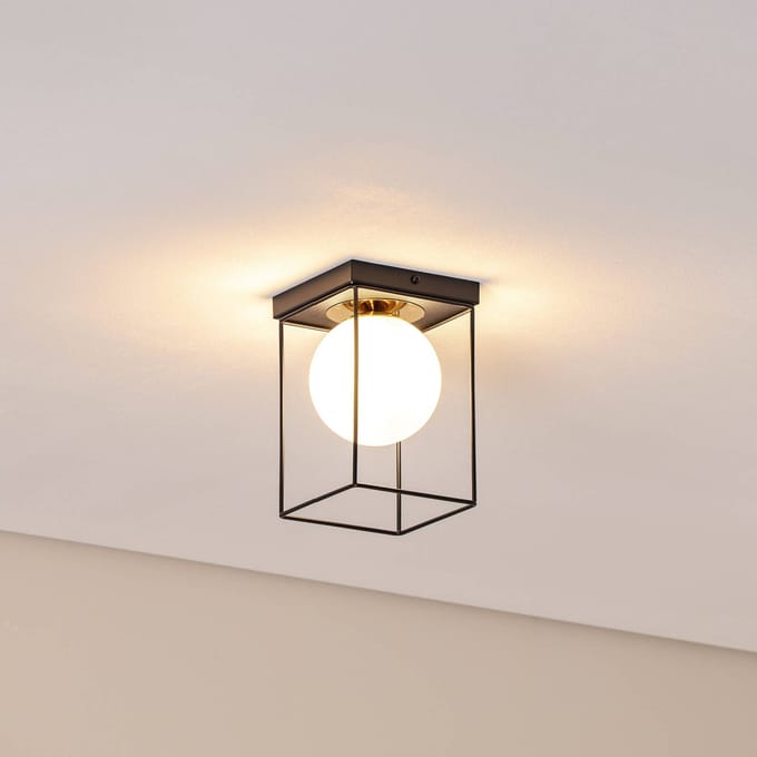 SIGMA Plafondlamp Aroma, 1-lamp, zwart/wit/goud, staal