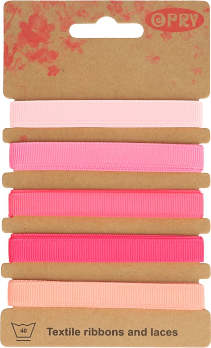 Opry Grosgrain Lint Roze 5 x 1 meter 10 mm 60902
