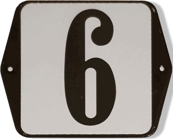 Huisnummer standaard nummer 6