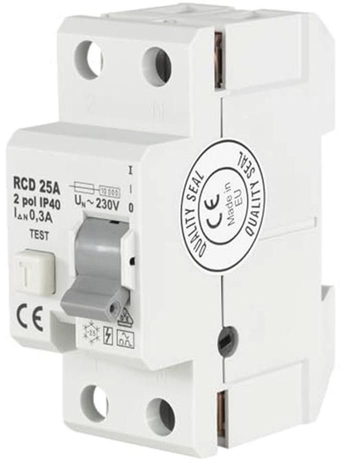 Aardlekschakelaar 2-polig 25 A 0,30 A voor veilige elektrische installaties