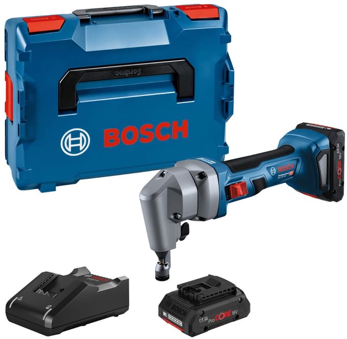 Bosch Professional GNA 18V-16 E 0601529601 Accu-knabbelschaar Brushless, Incl. 2 accus, Incl. lader, Incl. koffer Vermogen 700 W Batterijspanning 18 V