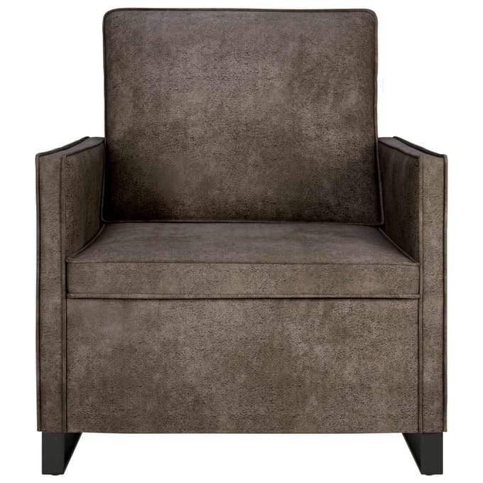 vidaXL - Fauteuil - Donkergrijs - 70 - x - 81 - x - 82 - cm - Kunstsuède - stof