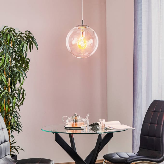 ALDEX Hanglamp 562, glas helder, kap/baldakijn chroom