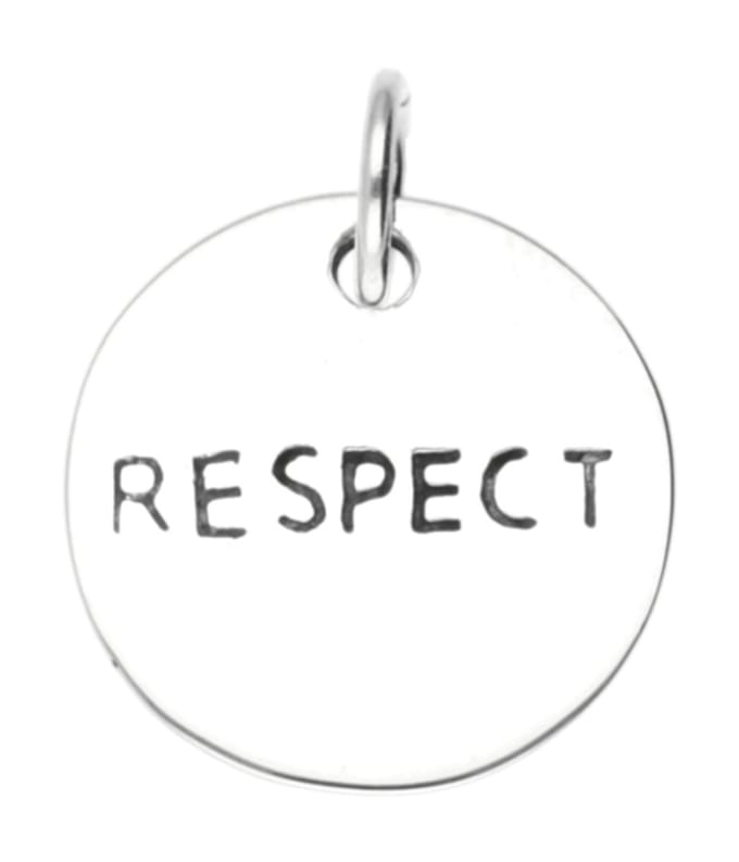 Zilveren Respect kettinghanger