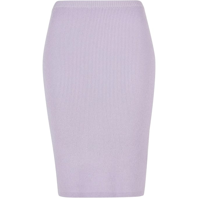 Urban Classics - Rib Knit Midi Rok - L - Pastelpaars